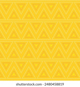 Retro Yellow Seamless Pattern of Bandhani Art