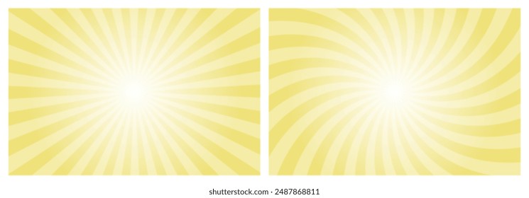 Retro yellow sunburst background design. Ray sun light. Sunburst background. Radial line backdrop. Pattern starburst. Comic beam lines. Sun effect rays. Abstract firework. Concentration stripe.