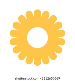 ilustración de la flor del vector amarillo retro