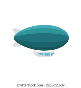 Retro zeppelin vector illustration. Vintage dirigible or airship for carrying passengers isolated on white background. Transportation, tourism, aviation industry concept.