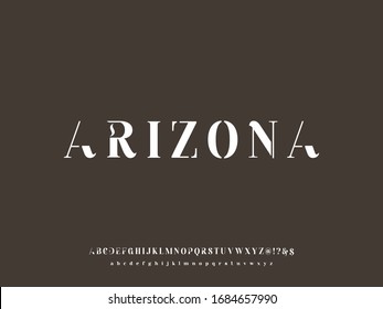 retro.alphabet font.Typeface.Script.Shadow Effect.Handcrafted handwritten vector label design old style.vintage Hand Drawn.Retro Typography.Vector Illustration.named arizona