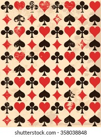 Retro-background with playing card symbols 