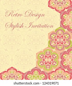 Retro-designed cute Card, Invitation