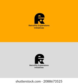 Retrofits Expansions Initiatives logo and icon. vector illustration.