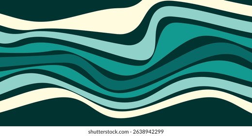 retrofuturism poster design in trend retro line style and neon colors on black dark background. modern art wall poster retro vintage 70s style stripes background template lines shapes vector design