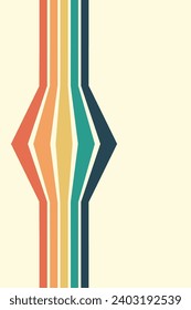Retrofuturism poster design in trendy retro line style. Modern art poster retro vintage style 70s stripes background template lines shapes vector desi