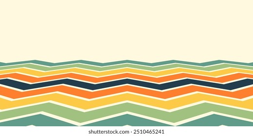 Retrofuturism poster design in trendy retro line style. Modern art poster retro vintage style 70s stripes background template lines shapes vector design