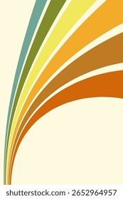 Retrofuturismo cartaz design em estilo de linha retrô moda. Cartaz de arte moderna retro vintage estilo 70s listras fundo modelo linhas formas vetor design.