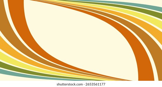 Retrofuturism poster design in trendy retro line style. Modern art poster retro vintage style 70s stripes background template lines shapes vector design.