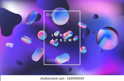 Retrofuturistic abstract minimal vector background with geometric liquid 3d shapes. Vaporwave/ retrowave/ cyberpunk 80s-90s neon aesthetics style, like in old arcade games.