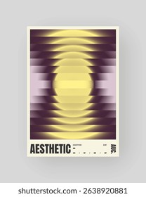 Retro-futuristic and abstract poster design. Geometric glass distortion, refraction color.