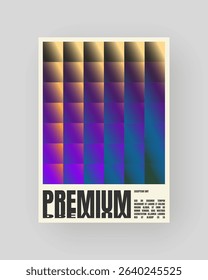 Retro-futuristic and abstract poster design. Geometric glass refraction and distortion gradient