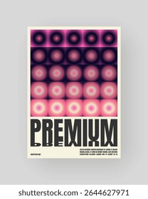 Retro-futuristic and abstract poster design. Geometric glass refraction and distortion gradient