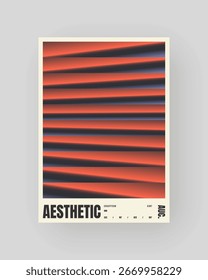 Diseño de póster retro-futurista y abstracto. Gradiente geométrico de refracción y distorsión del vidrio