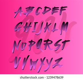 Retrofuturistic alphabet font inpirated by 1980's-1990's aesthetics. Cyberpunk/ synthwave style typeface for dance party event, club invitation. 