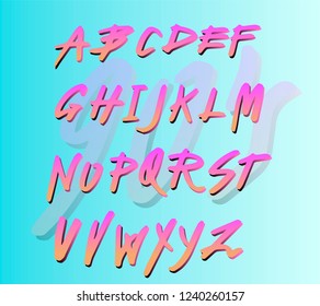 Retrofuturistic alphabet font inpirated by 1980's-1990's aesthetics. Cyberpunk/ synthwave style typeface for dance party event, club invitation. 