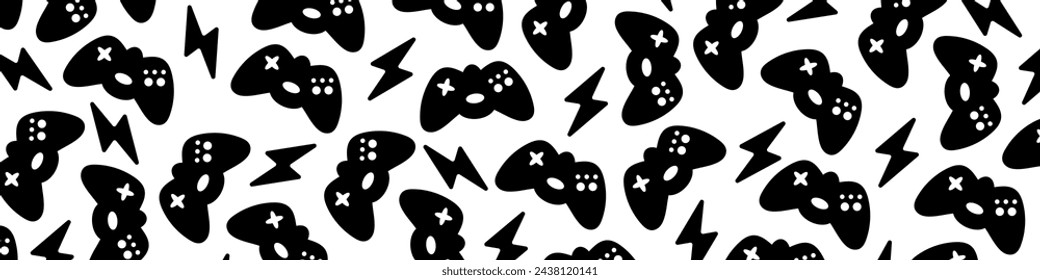 Retrofuturistic background with gamepad and graphic elements. Game backdrop vector illustration.