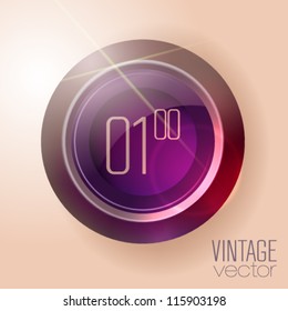 Retro-futuristic digital clock design useful for banners and advertising