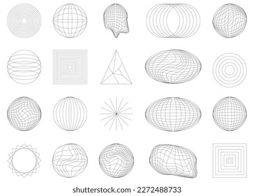 Retrofuturistic geometry design elements set. Design elements for poster, cover, flyer in 80s style. Vector illustration