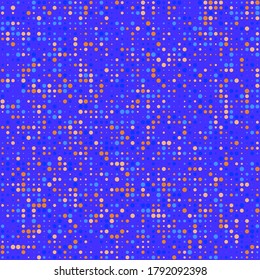 Retrofuturistic Square Pattern. Digital Pattern with Color Dots. Abstract Colorful Background. Pixel Art. Vector Texture. Halftone Background.