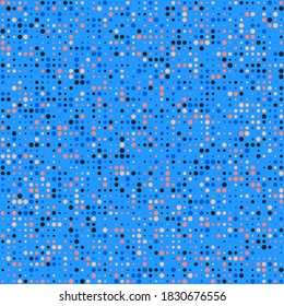 Retrofuturistic Square Pattern. Digital Pattern with Color Dots. Vector Texture. Abstract Colorful Background. Pixel Art. Halftone Background.