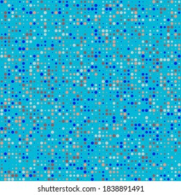 Retrofuturistic Square Pattern. Vector Texture. Halftone Background. Digital Pattern with Color Dots. Abstract Colorful Background. Pixel Art.