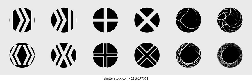 Retrofuturistic y2k geometry design elements collection. Trendy geometric design elements. ornaments for decoration. Isolated on background. Vector illustration