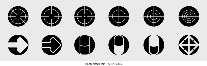 Retrofuturistic y2k geometry design elements collection. Big collection of abstract graphic geometric objects. Abstract bauhaus and boho cosmic style. Isolated on background. Vector illustration