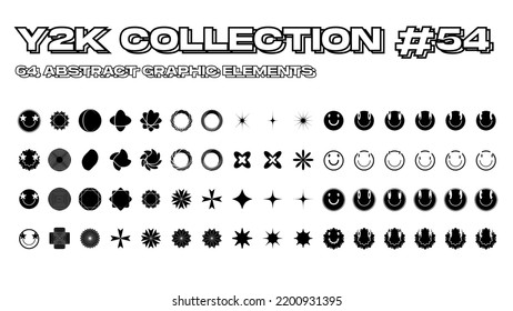 Retrofuturistic y2k geometry line design elements collection. Cyber neo futuristic style 80s 90s glitch brutalism shapes, minimalist geometric elements, abstract bauhaus style. Minimalist star
