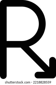 Retrograde astrology symbol minimal with no background.