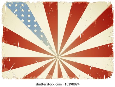 retro/grunge-styled american flag background