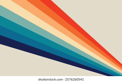  retro-inspired abstract background featuring diagonal lines in warm and cool tones