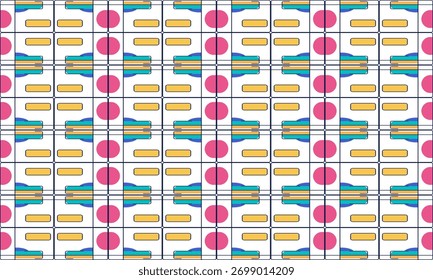 Retro-Inspired Geometric Background with Flat Colors
