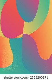 Retro-Inspired Gradient in Curvy Abstract Design. Abstract gradient background with flowing. Subtle grainy texture adds a retro, dynamic effect vector illustration