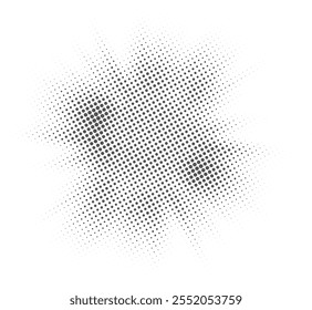 Retro-Inspired Halftone Texture, grunge Vector Halftone for Decorative Use, Illustration halftone effect round shape.