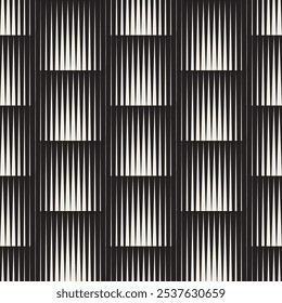 Retro-Inspired Monochrome Geometric Seamless Vector Pattern.