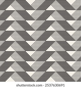 Retro-Inspired Monochrome Geometric Seamless Vector Pattern.