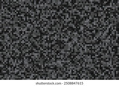 Retro-inspired vector bold, black and white pixelated backdrop. An old computer screen or video game. The distressed texture of vintage technology or gaming culture