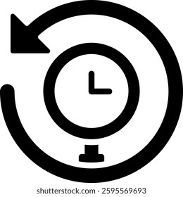 Retrospective Icon Glyph Vector Illustration
