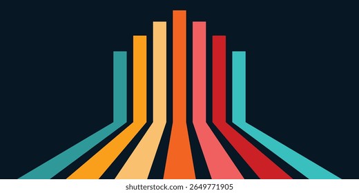 Retro-style background featuring vibrant neon-colored lines over a dark backdrop. Inspired by 80s aesthetics, perfect for posters, web design, covers, or digital retro-futuristic themes.


