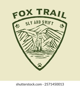 Retro-style badge featuring a howling wolf against a moonlit mountain scene with circular text elements, ideal for outdoor club logos, adventure branding, and hunting merchandise.