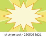 Retro-style dotted sunburst and zigzag speech bubble background illustration