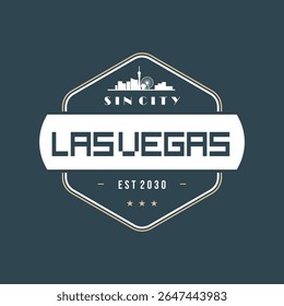 Retro-style emblem for Las Vegas, established 2030