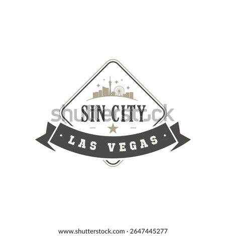Retro-style emblem for Sin City, Las Vegas.
