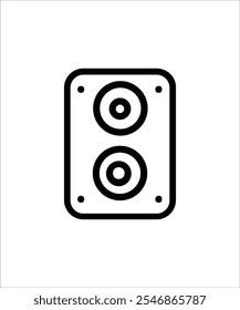 A retro-style line art illustration of a dual speaker. Suitable for vintage audio themes, music-related designs, or retro-inspired projects.
