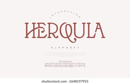 Retro-style serif font with unique shapes and decorative strokes, perfect for titles and logos