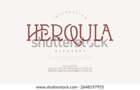 Retro-style serif font with unique shapes and decorative strokes, perfect for titles and logos