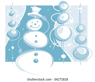 retro-style snowman