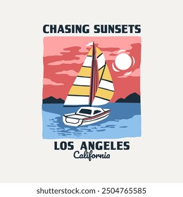 Retro-style surf club vector badges featuring ocean waves, and sunsets. Perfect for t-shirt designs, logos, and coastal branding, evoking the California surf culture.