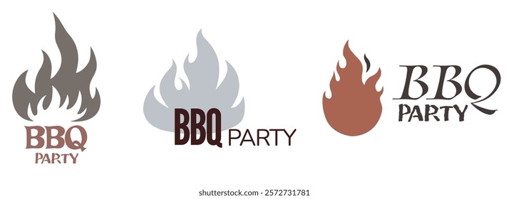 A retro-style vector illustration featuring a barbecue theme with a grill. Perfect for menus, party posters, or stickers, it combines bold silhouettes with a classic summer vibe